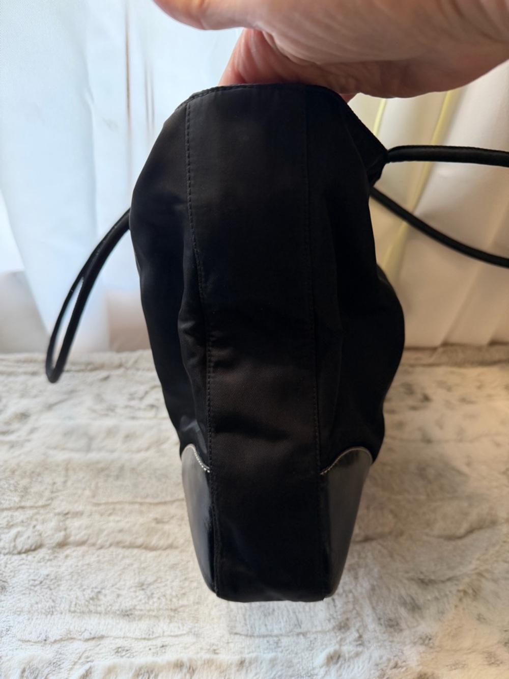 Prada Black Nylon Tote with Leather Trim - Picture 9 of 15